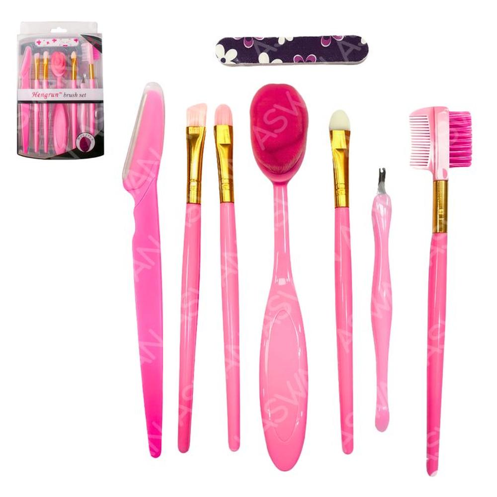 Set De Brochas De Maquillaje Hendren x7 Piezas Fucsia