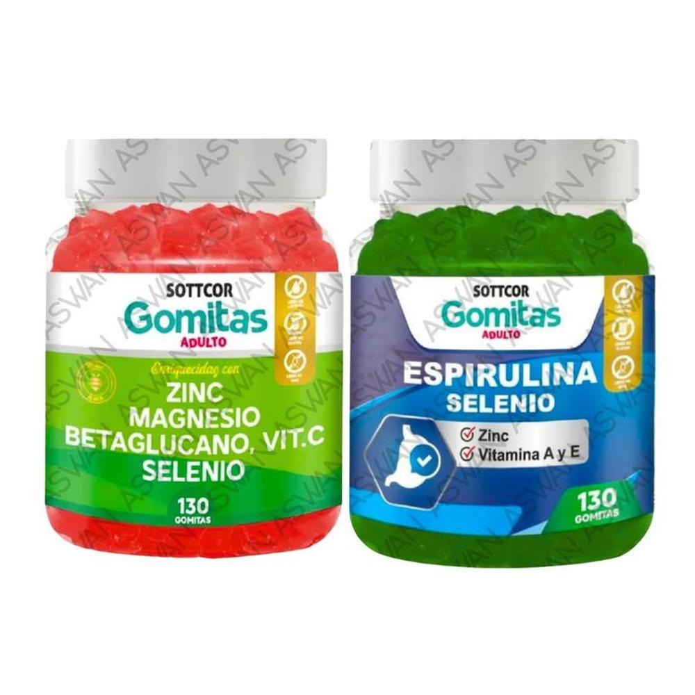 PACK ADULTO ZINC & ESPIRULINA 130 GOMITAS - SOTTCOR