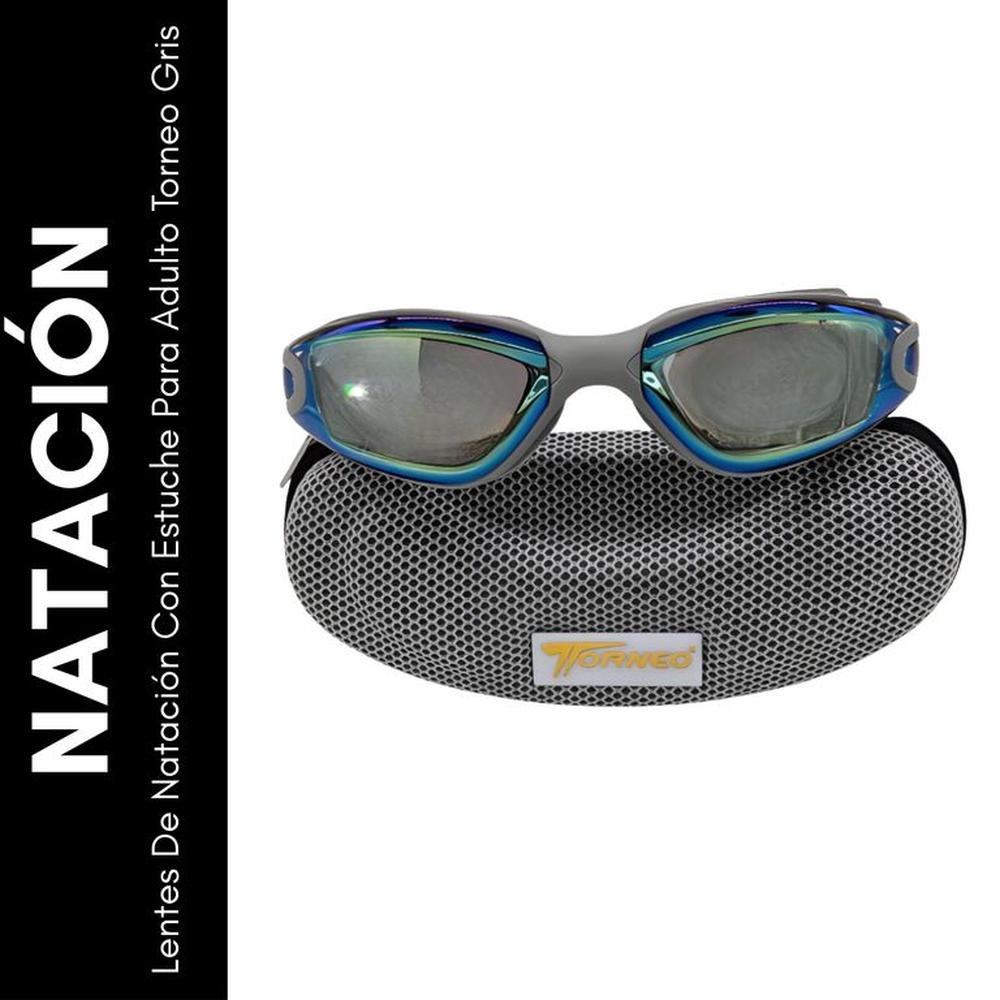 Lentes De Natación Con Estuche Para Adulto Torneo Gris Oechsle