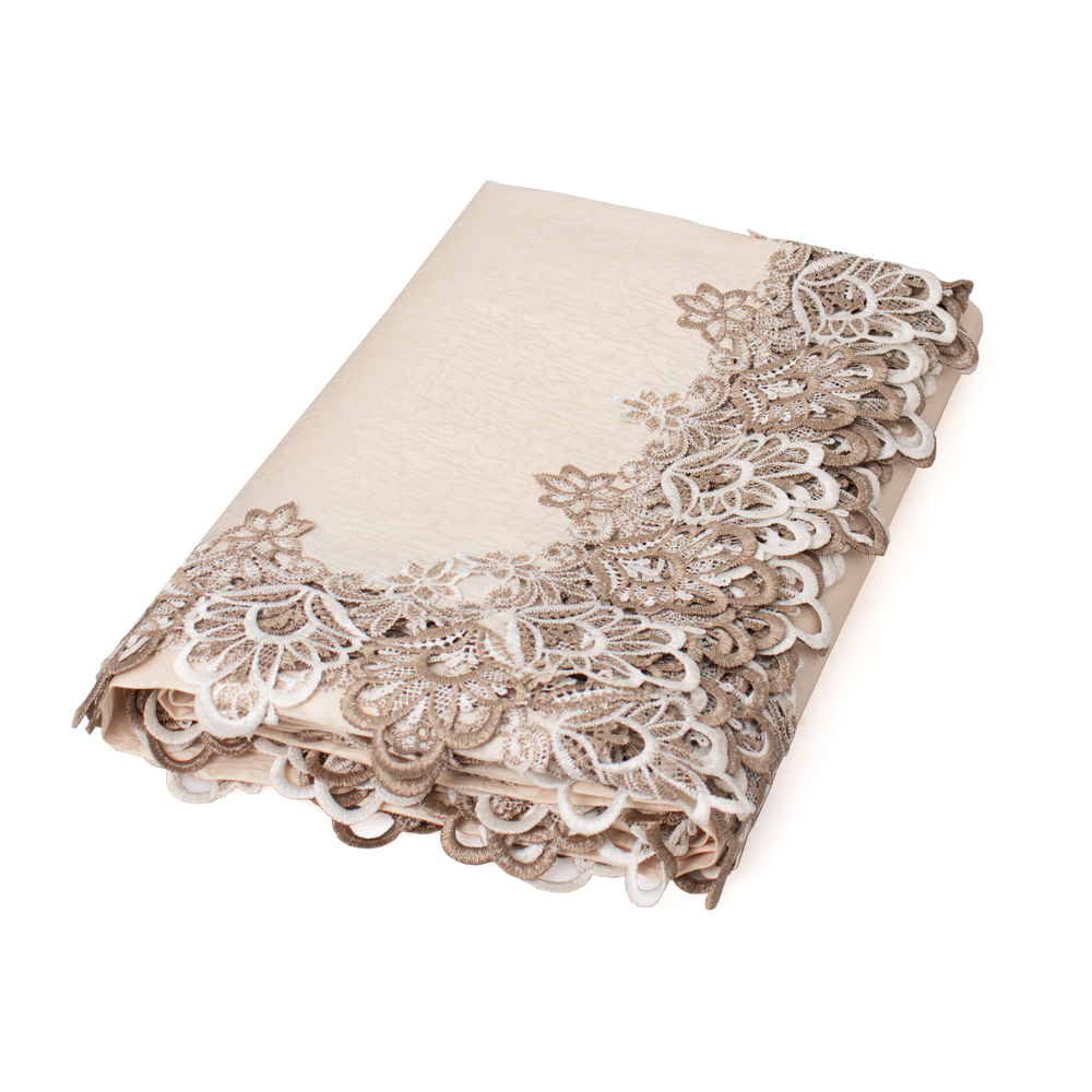 Mantel Rectangular Para 8 Sillas De Poliester Beige 274.32Cm