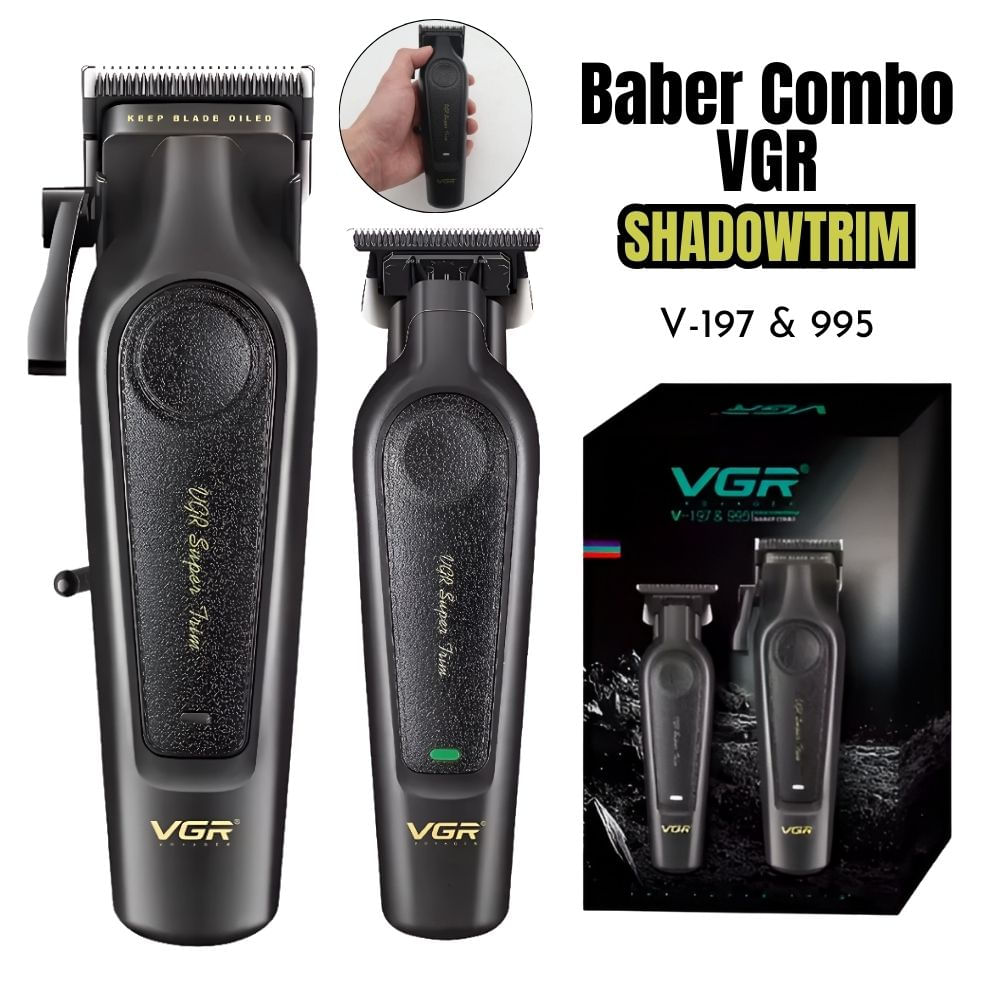 Combo Barber VGR Trimmer + Clipper V-197&995