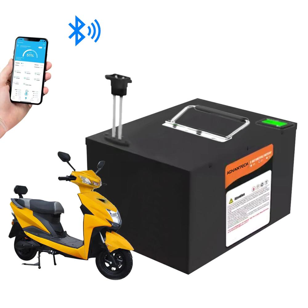 Batería Para Moto Eléctrica de 48V 20Ah Litio Bluetooth Lcd Case de Metal Horizontal