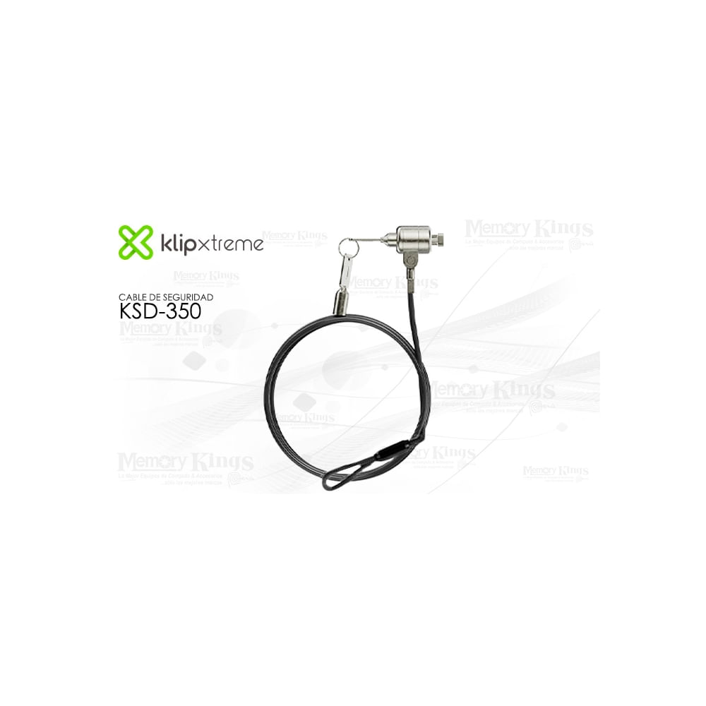 Cable de seguridad Klip Xtreme para portátil - Lock Tbar K con cerradura estándar