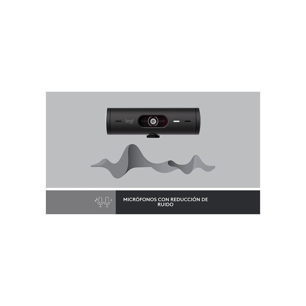 Logitech BRIO 500 Webcam Full HD 1080p, 4 MP, USB-C, con audio, perfecta para videoconferencias