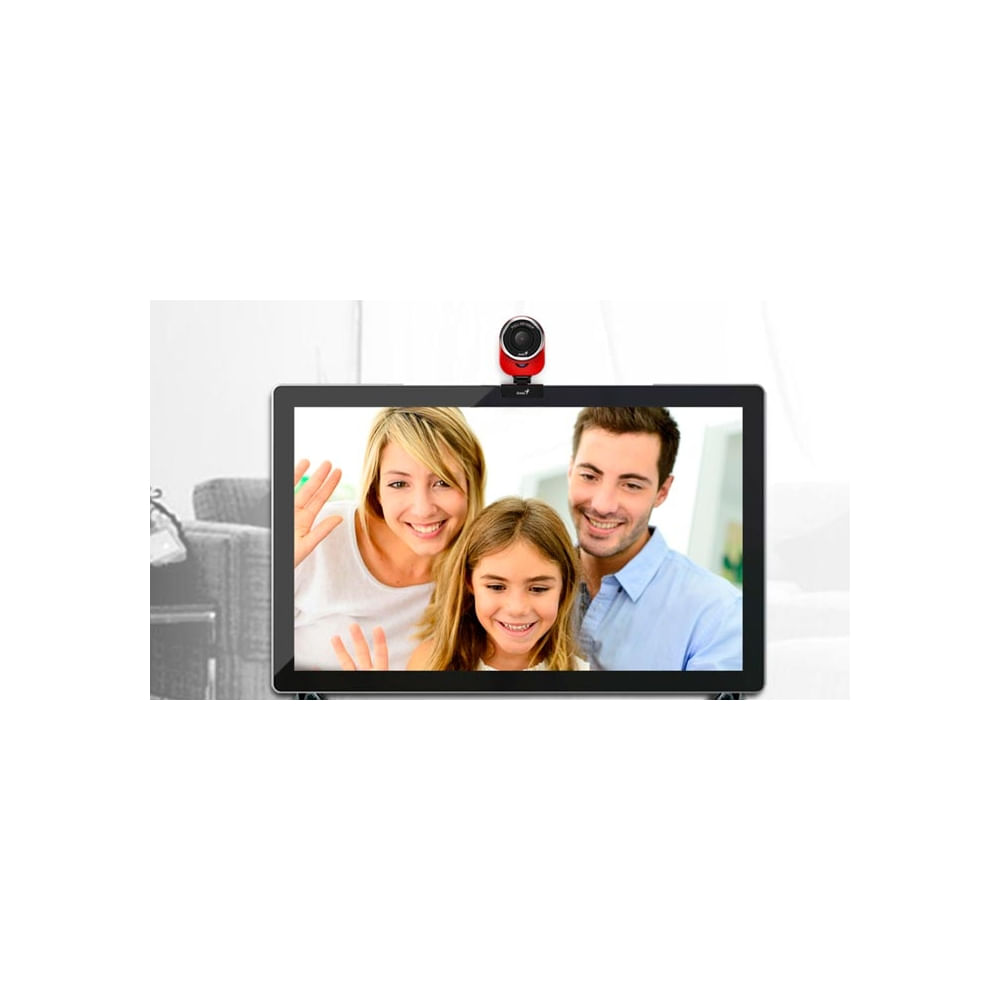 Cámara web Genius Qcam 6000 FHD 1080p, calidad de imagen superior y diseño rojo atractivo