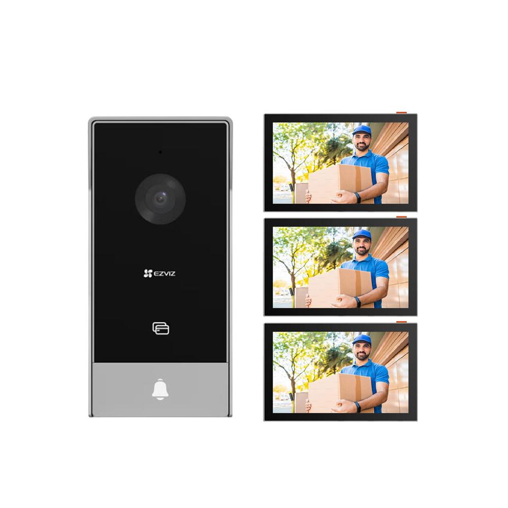 Videoportero Inteligente HP5 Full HD 2MP Ezviz 3 Métodos Apertura 2 Monitores