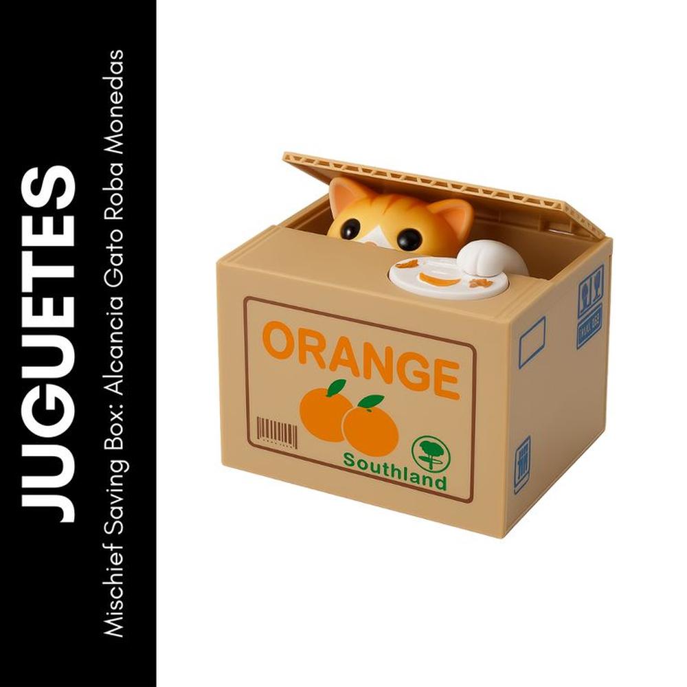 Mischief Saving Box Alcancia Gato Roba Monedas