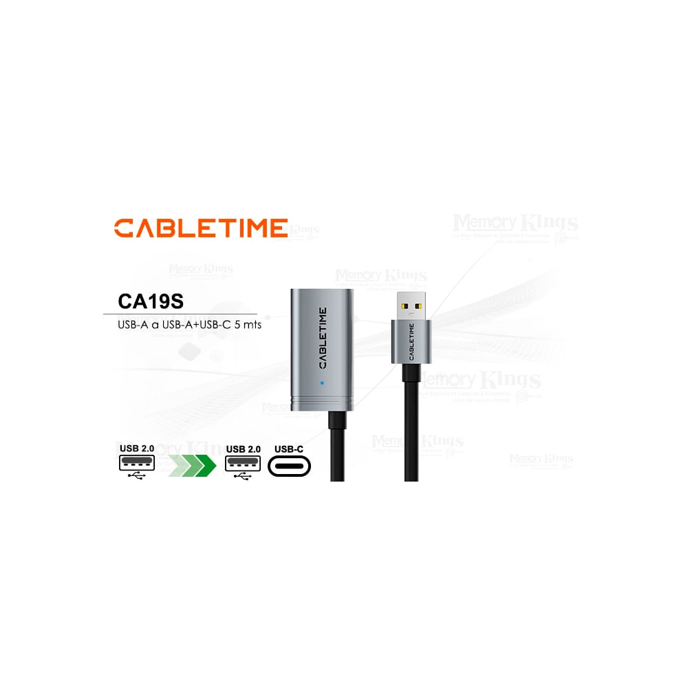 Cable USB-C de Extensión CABLETIME CA19P 5m - Alta Velocidad 5Gbps, Ideal para Conectar Dispositivo