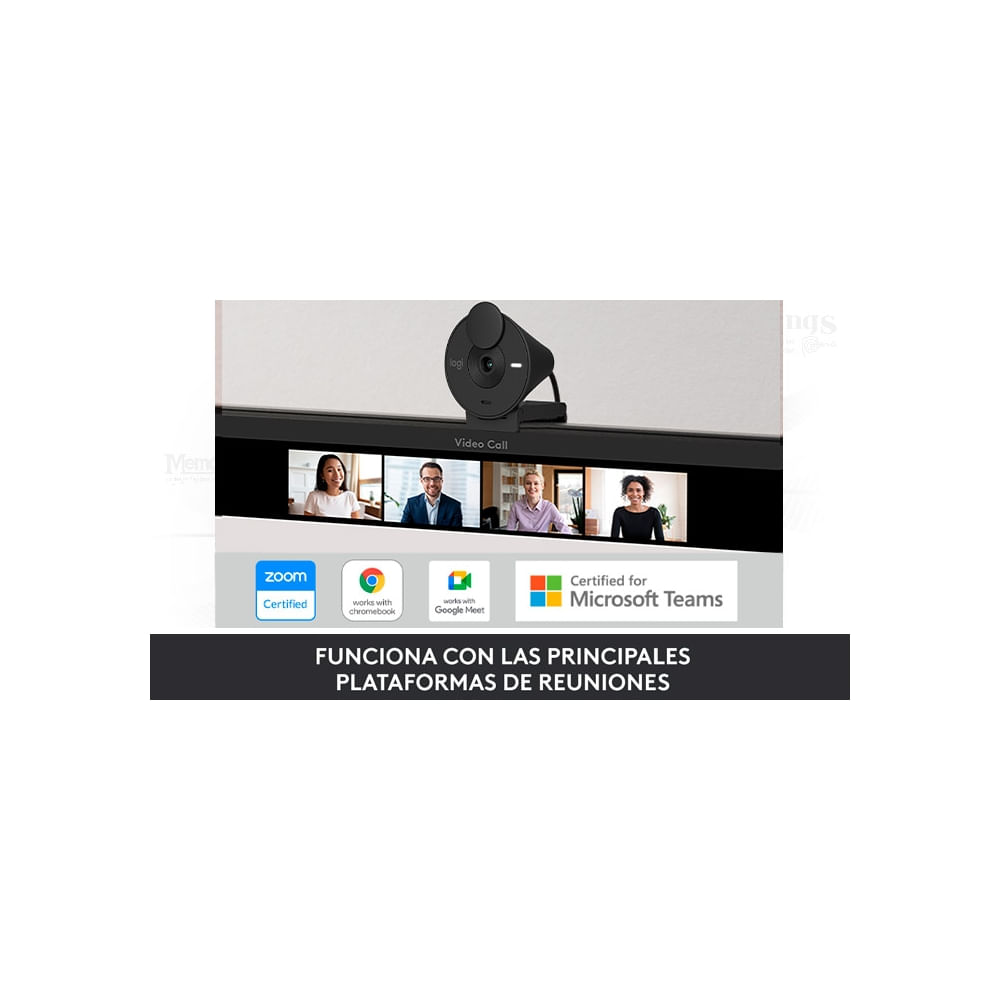 Cámara Logitech Brio 300 FHD 1080p USB-C Negra - Captura de alta calidad y conexión rápida