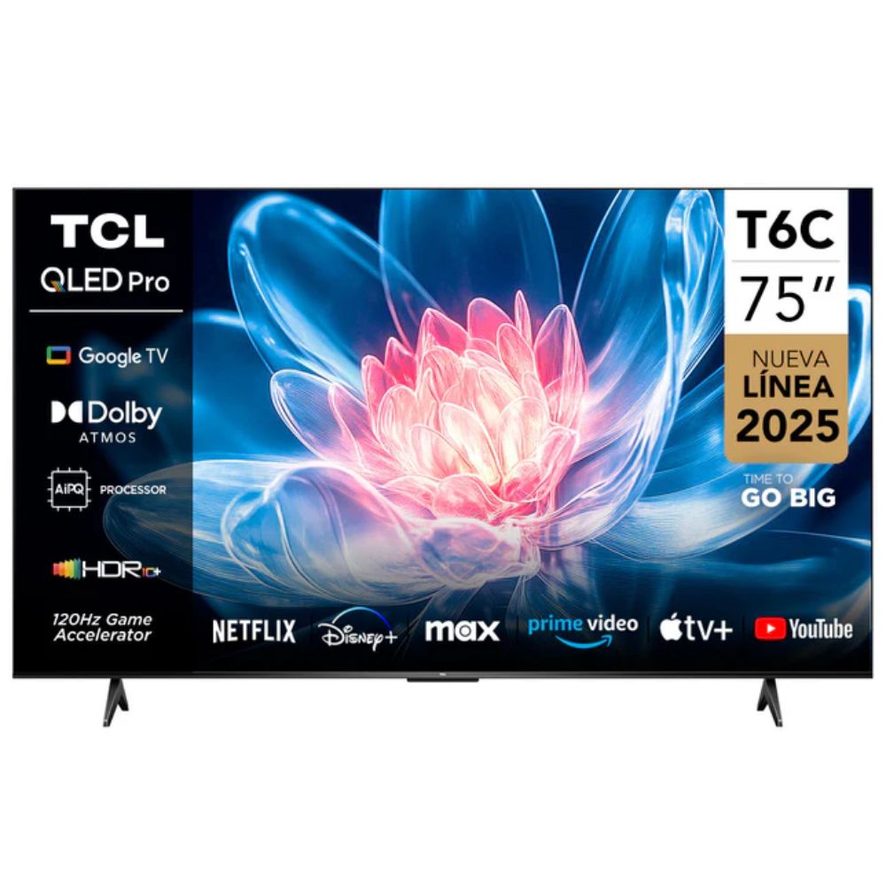 TELEVISOR TCL QLED 75 UHD 4K SMART TV GOOGLE 75T6C 2025