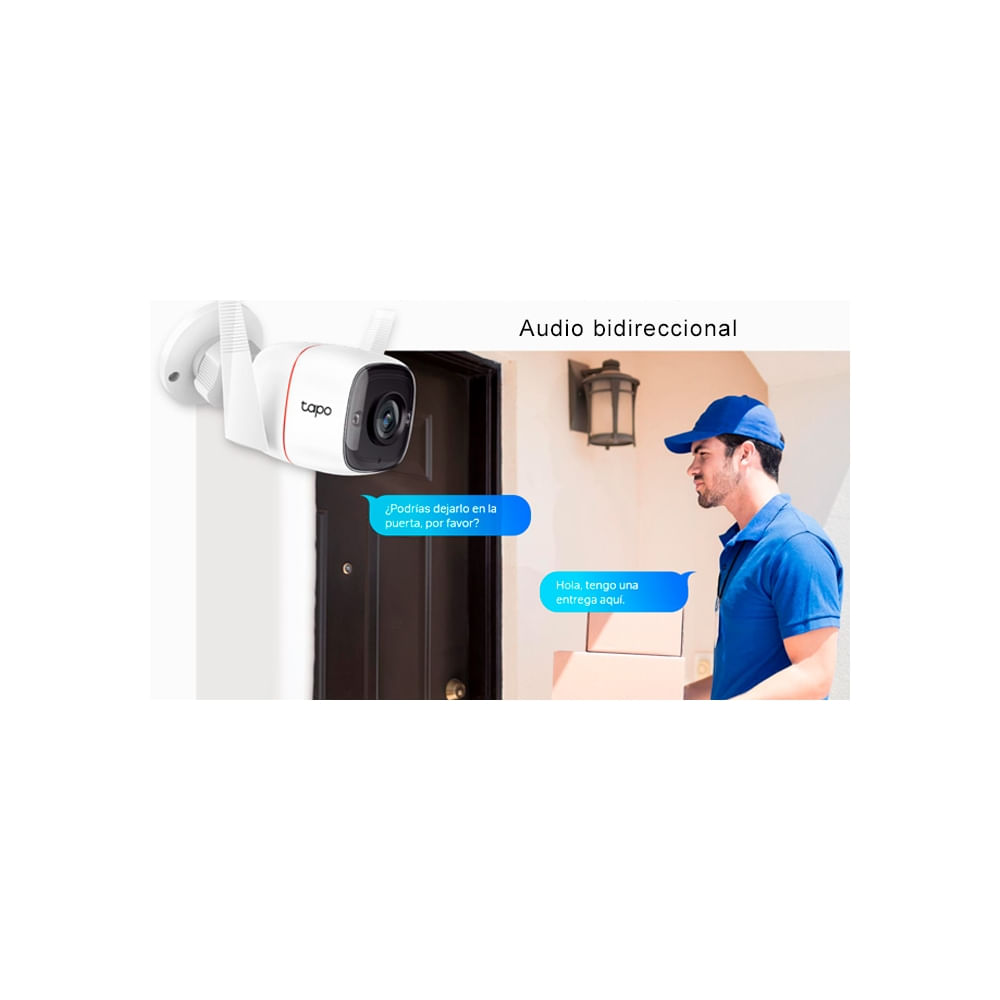 Cámara TP-Link Tapo C310 FHD con WiFi, visión nocturna y almacenamiento en mSD - Seguridad Intelige