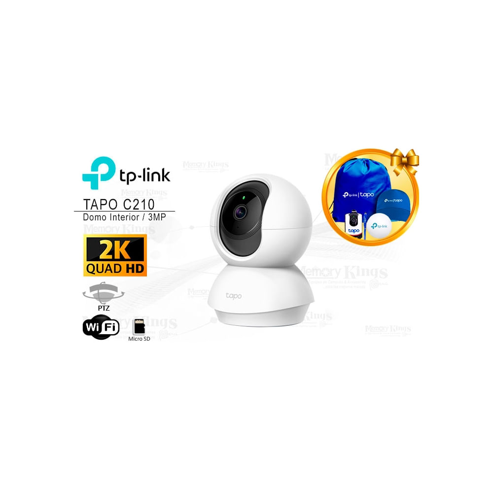 Cámara TP-Link Tapo C210 2K WiFi con Pan&Tilt, Visión Nocturna y Almacenamiento mSD