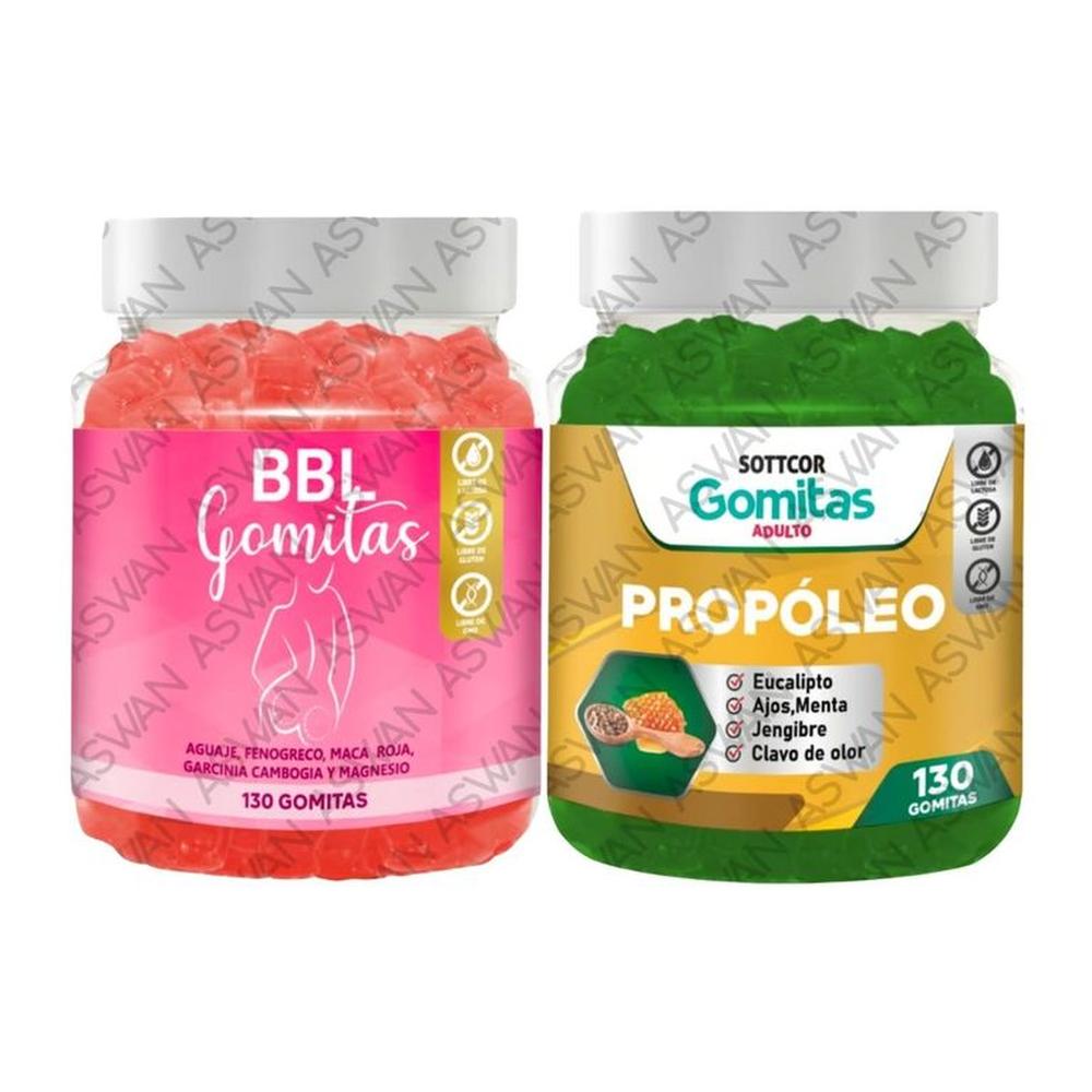 PACK ADULTO DE AGUAJE & PROPOLEO 130 GOMITAS - SOTTCOR