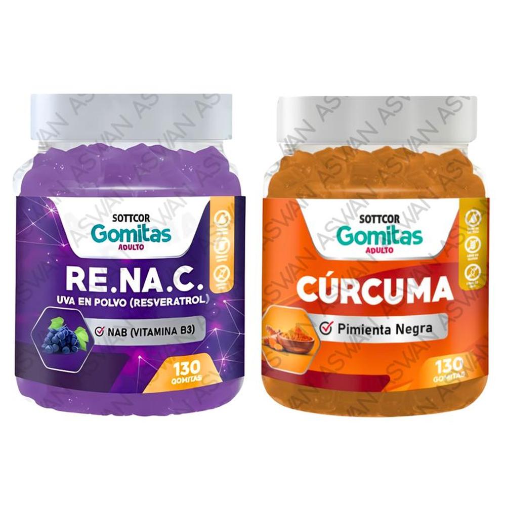 Pack Adulto Resveratrol & Curcuma 130 Gomitas - SOTTCOR