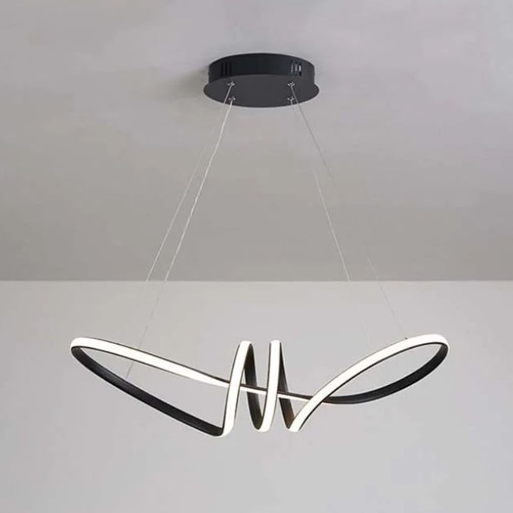 Lampara Colgante Led Moderna Negro Incluye Control Remoto