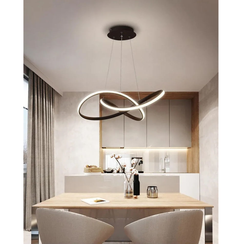 Lampara Colgante Led Infinito Negro Incluye Control Remoto