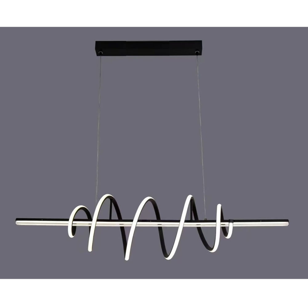 Lampara Colgante Led Negro Nórdica Incluye Control Remoto