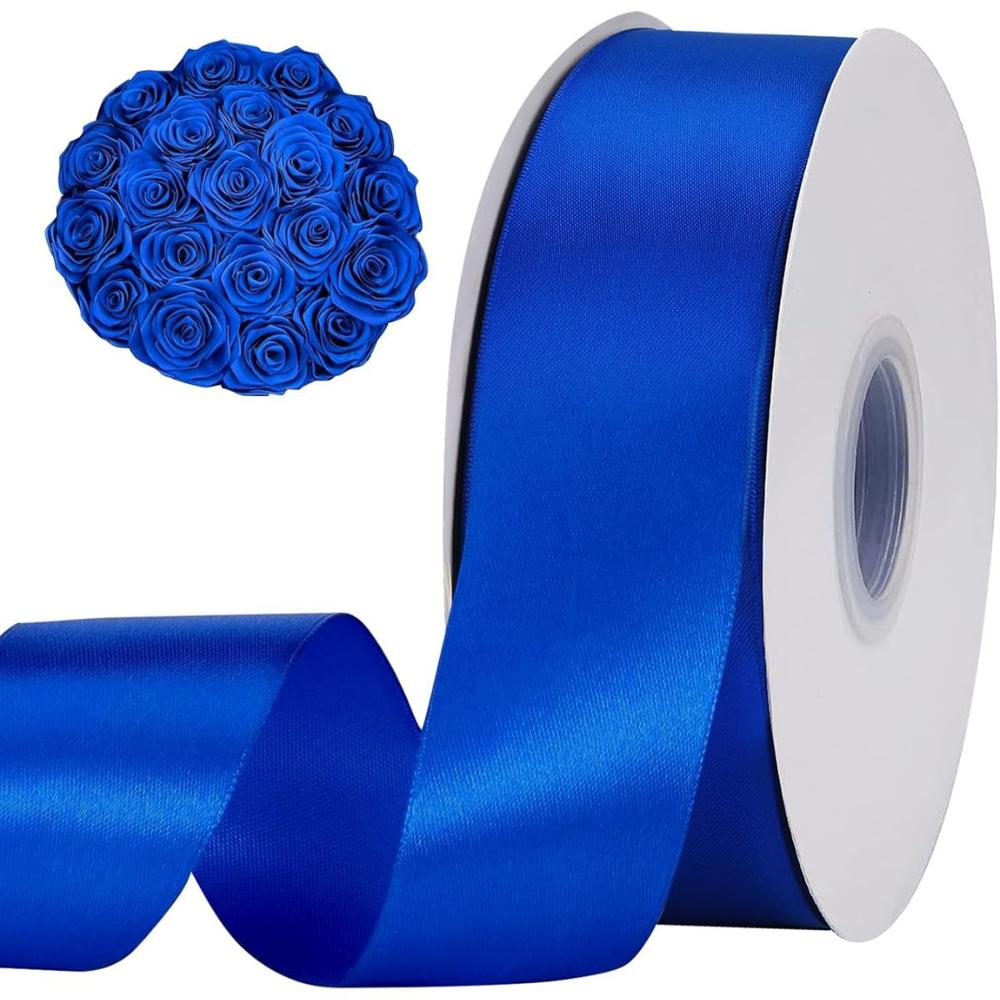 CINTA SATINADA AZUL 4CM X 1M - Imagen 1
