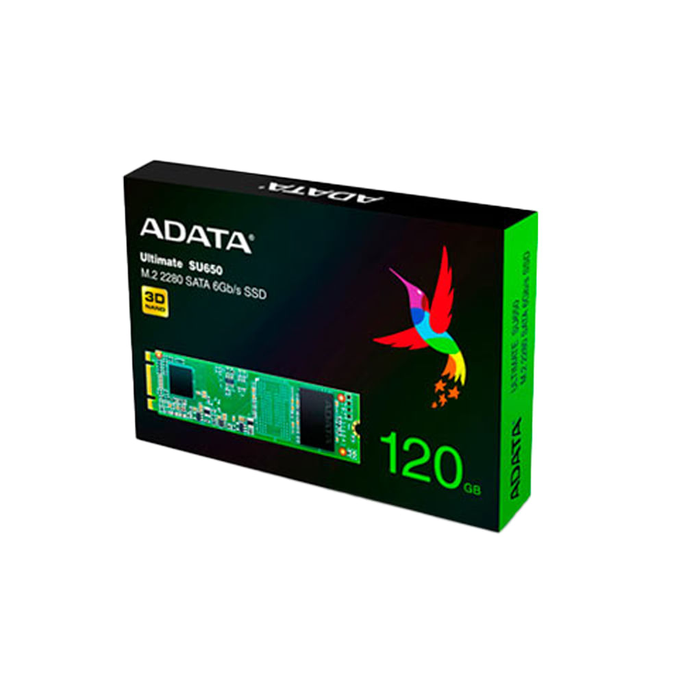 SSD M.2 SATA 120GB ADATA Ultimate SU650 – Rendimiento superior y mayor capacidad en tu PC