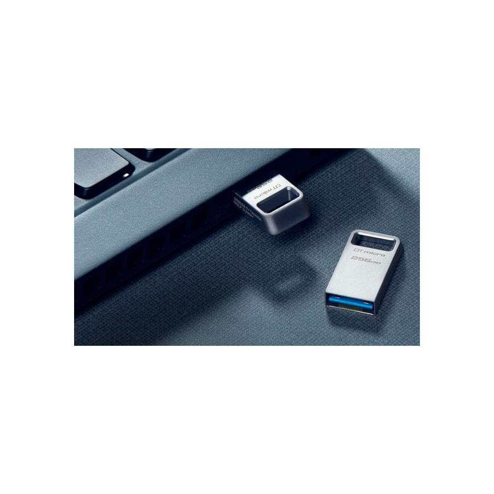 Memoria Flash Kingston Datatraveler Micro 64GB USB ultrapequeña de metal premium, rápida y compacta