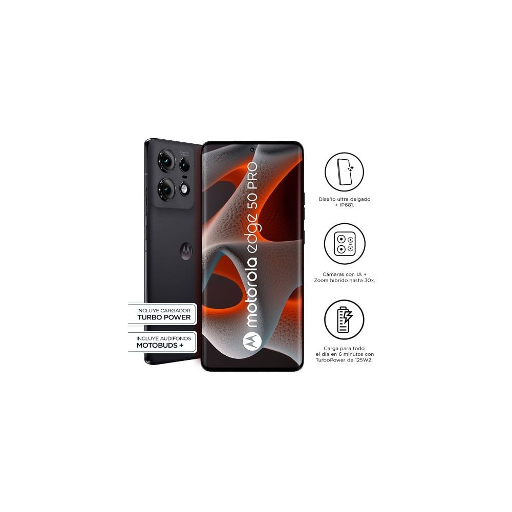 Motorola Edge 50 Pro - Smartphone 12GB RAM, 512GB, Color Negro, Alto Rendimiento y Conectividad 5G