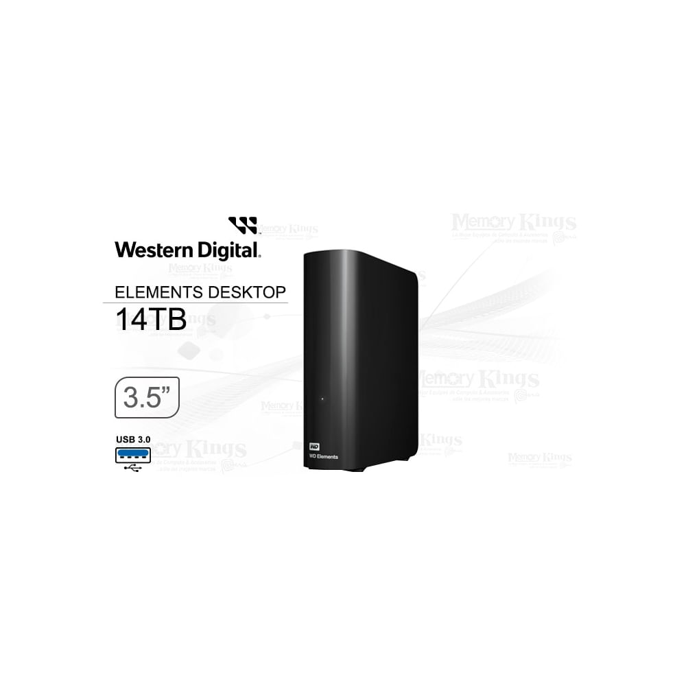 Disco duro externo Western Digital 14 TB 3.5"" para escritorio, alta velocidad USB 3.0