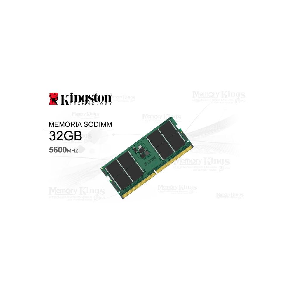 Kingston RAM portátil 32GB DDR5-5600 SoDIMM | Alta velocidad CL46, eficiente y confiable