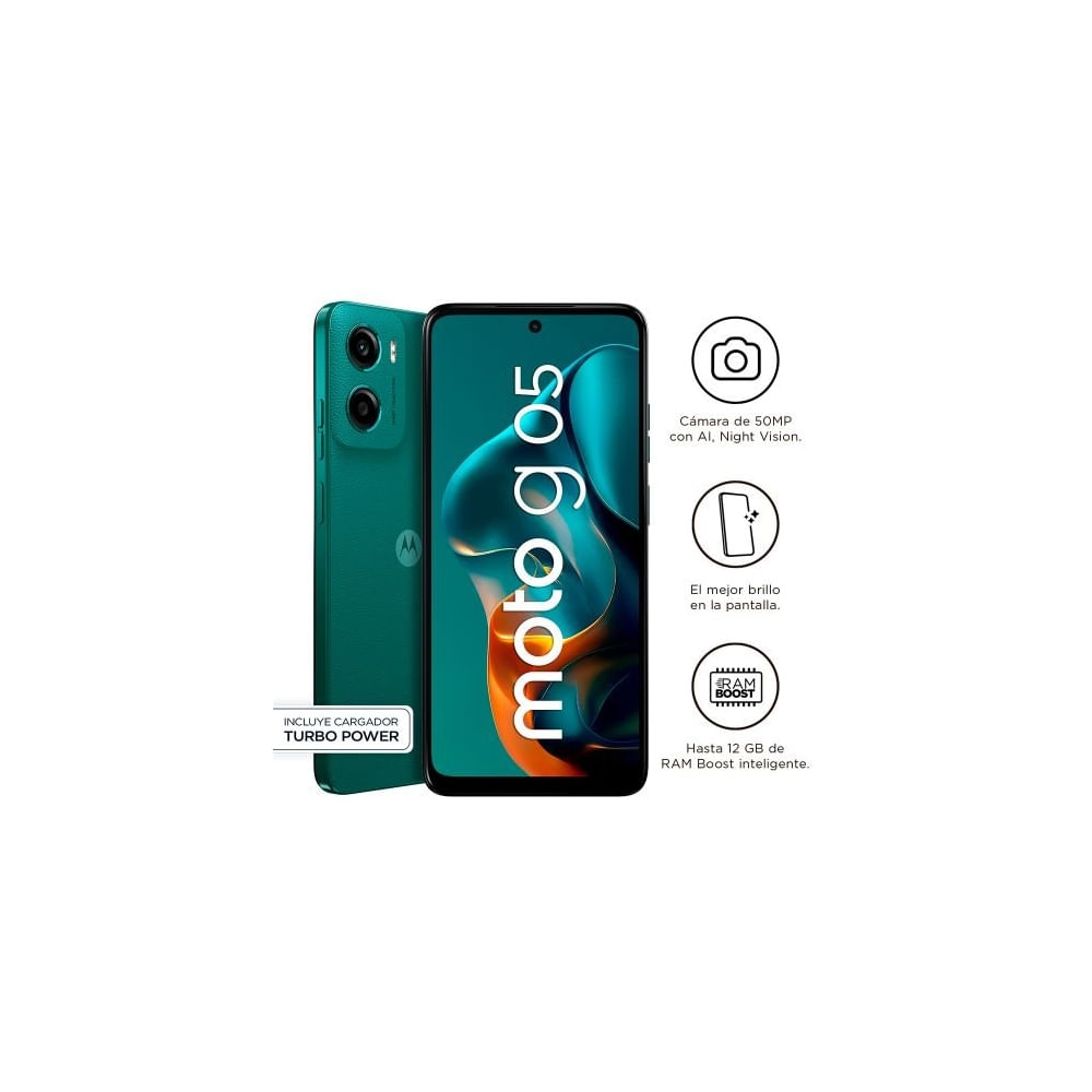 Smartphone Motorola Moto G05, 128GB, 4G, 6.7"" HD+, 50MP cámara, Saludable batería 5200mAh, Azul