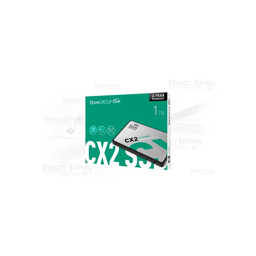 Unidad de Estado Sólido Teamgroup CX2 1TB SSD 2.5” SATA 6Gb/s con ECC, rendimiento superior.