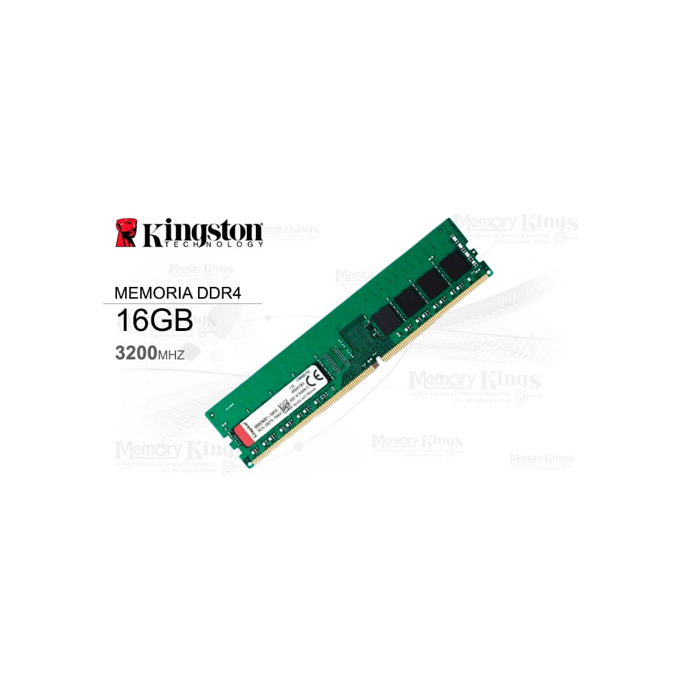 Memoria RAM Kingston 16GB DDR4 3200MHz CL22 288-Pin - Rendimiento óptimo para PC