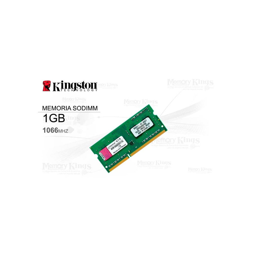 Memoria SODIMM DDR3 Kingston 1GB 1066 MHz - Ideal para actualizar tu laptop o PC de escritorio