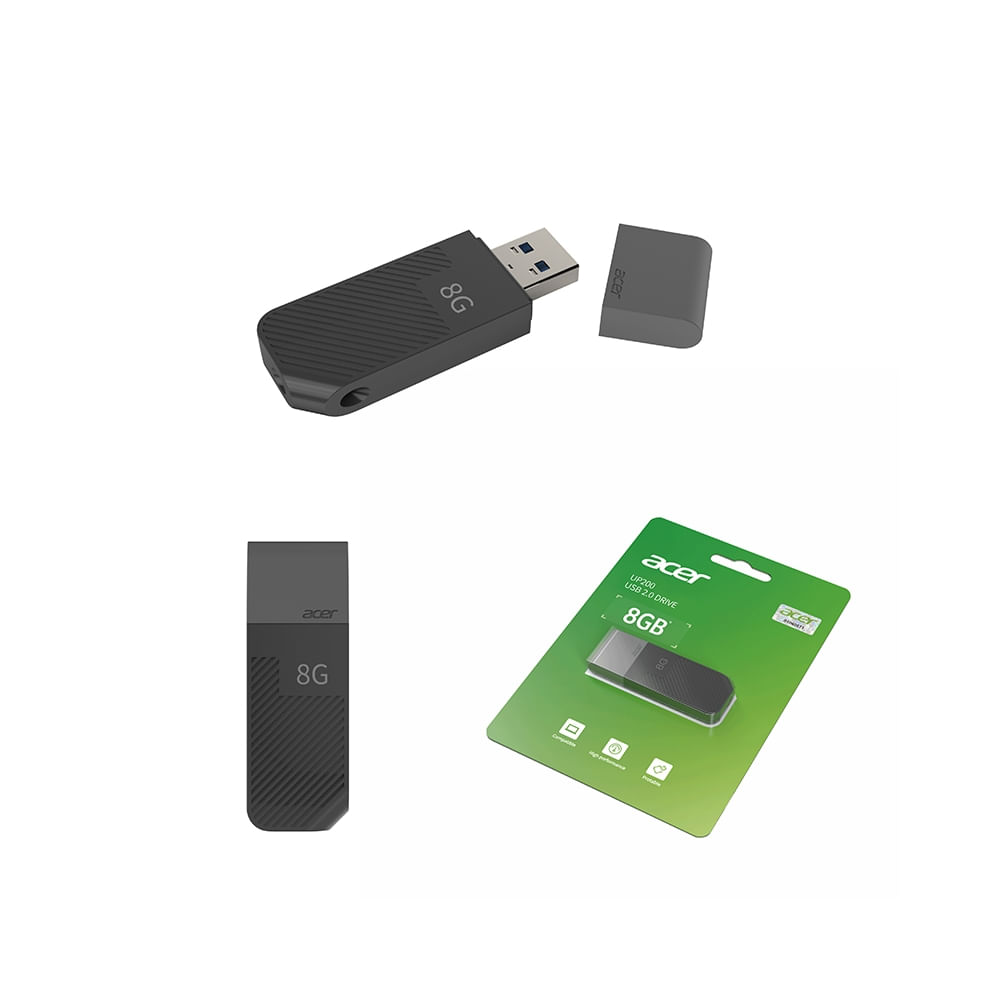 Memoria Flash USB Acer UP200 de 8GB - Interfaz USB 2.0, compacta y portátil para transferencias ráp