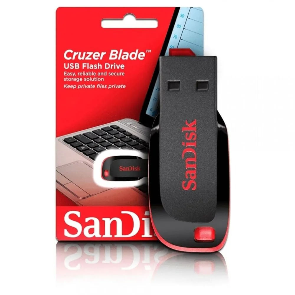 Memoria USB SanDisk Cruzer Blade 128GB, rápida y portátil, ideal para almacenamiento fácil y seguro