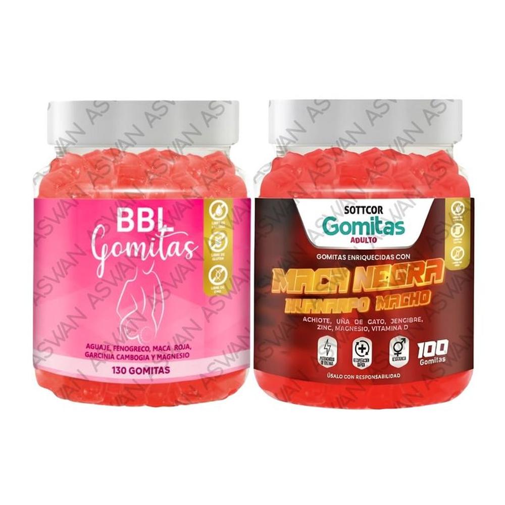 PACK ADULTO DE AGUAJE & MACA NEGRA 130 GOMITAS - SOTTCOR