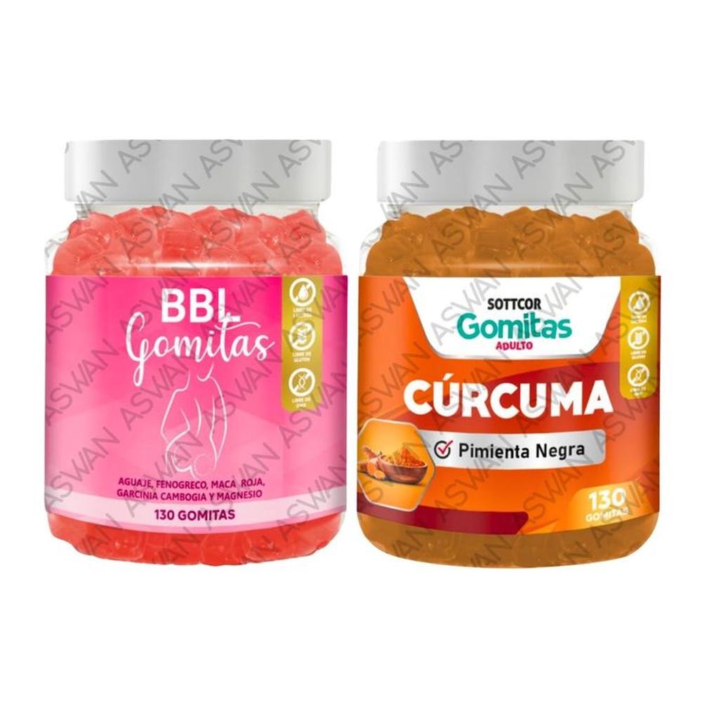 PACK ADULTO DE AGUAJE & CURCUMA 130 GOMITAS - SOTTCOR