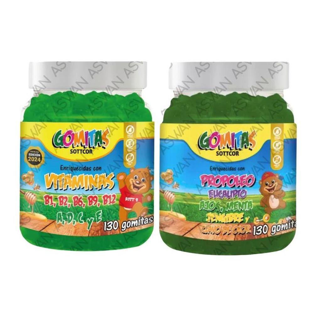 PACK NIÑOS DE MULTIVITAMINAS & PROPOLEO 130 GOMITAS - SOTTCOR
