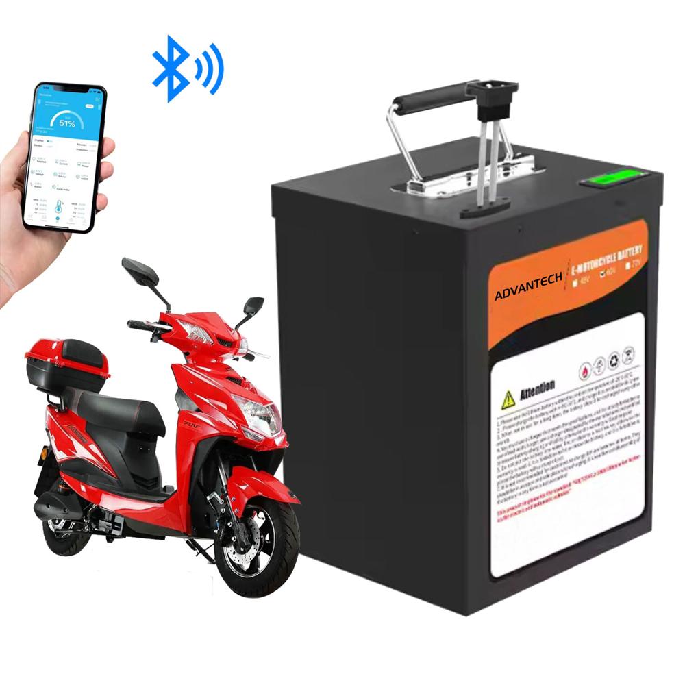 Batería Para Moto Eléctrica de 48V 20Ah Litio Bluetooth Lcd Case de Metal Vertical