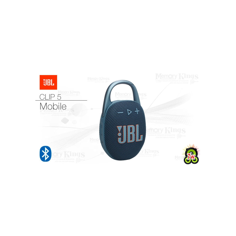 Parlante JBL Clip 5 Bluetooth azul - portátil, sonido envolvente y diseño compacto para llevar dond