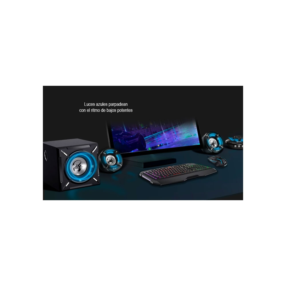 Parlante 2.1 GX Gaming SW-G2.1 1000 de 26W - Sonido envolvente y conectividad perfecta, color negro