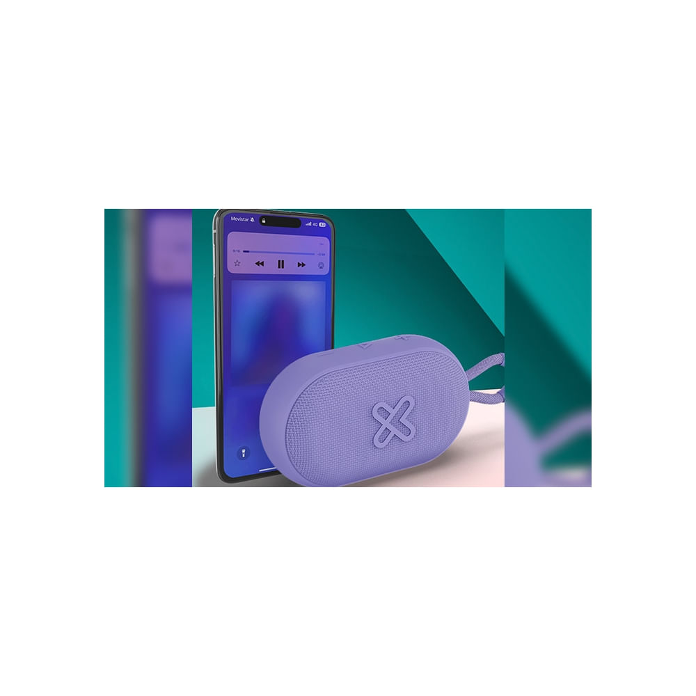 Klip Xtreme KBS-030PR altavoz Bluetooth TWS púrpura, 12 horas de batería, resistente al agua IPX7