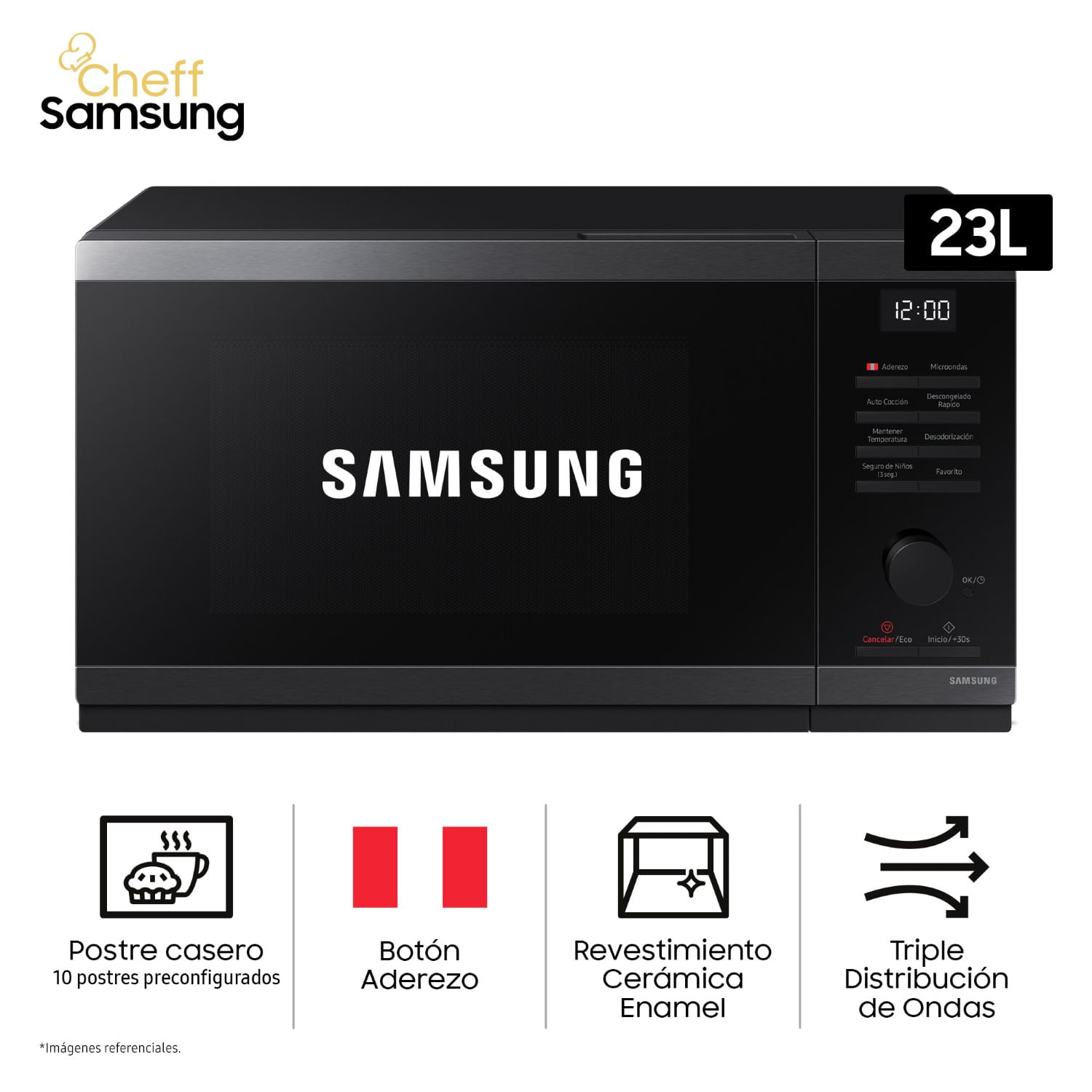 Horno Microondas Cheff Samsung MS23DG4504AGPE 23L