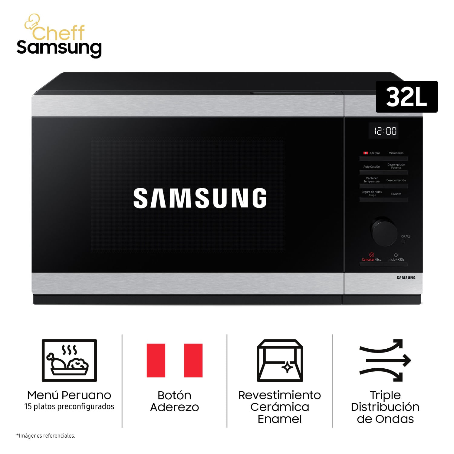 Horno Microondas Cheff Samsung 32L MS32DG4504ATPE