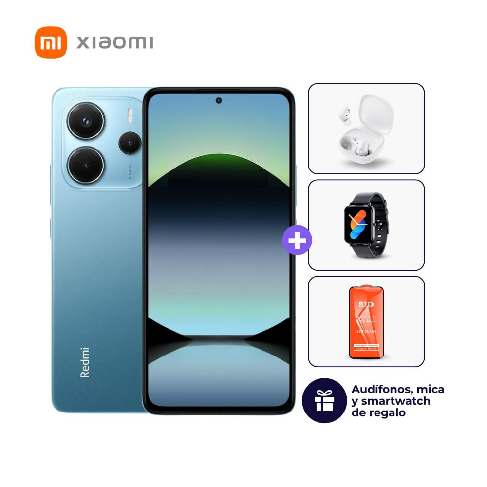 Xiaomi Redmi Note 14 4G 128GB 6GB Azul Océano + Smartwatch + Audífonos + Mica