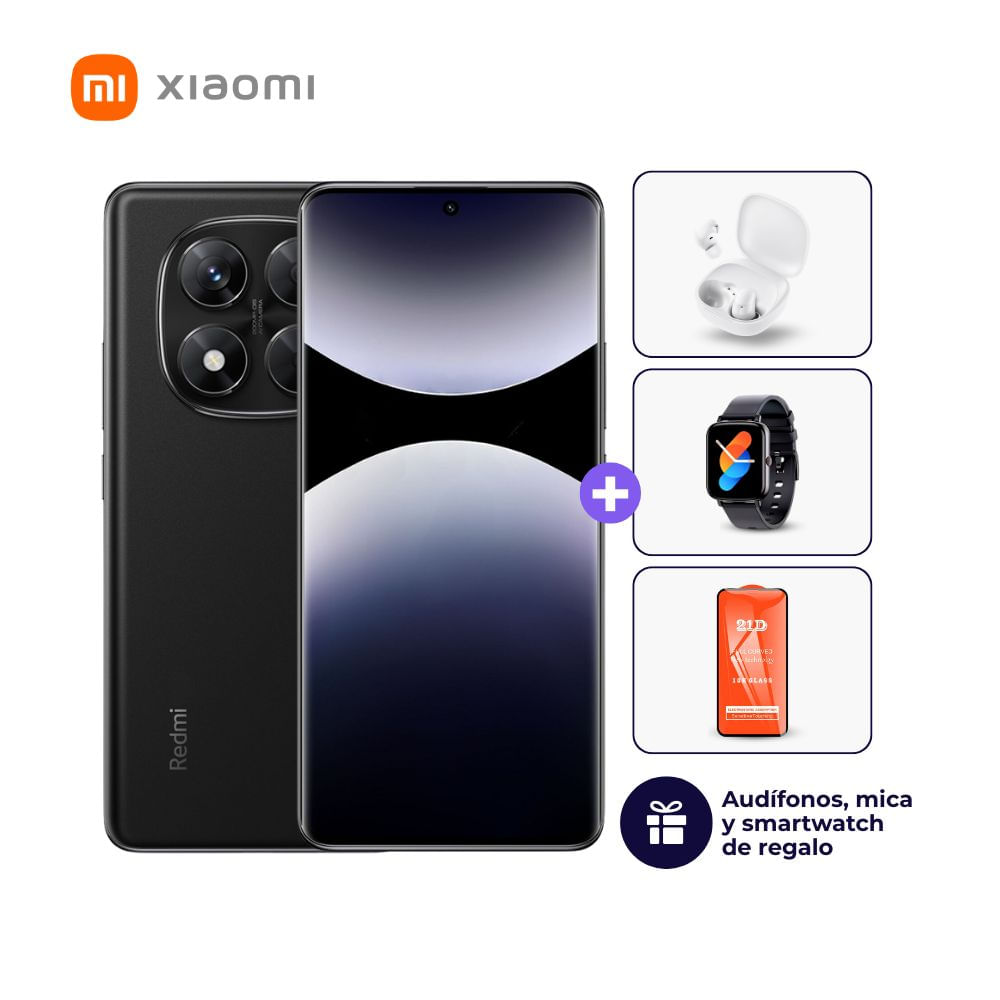 Xiaomi Redmi Note 14 Pro 4G 256GB 8GB Negro medianoche + Smartwatch + Audífonos + Mica