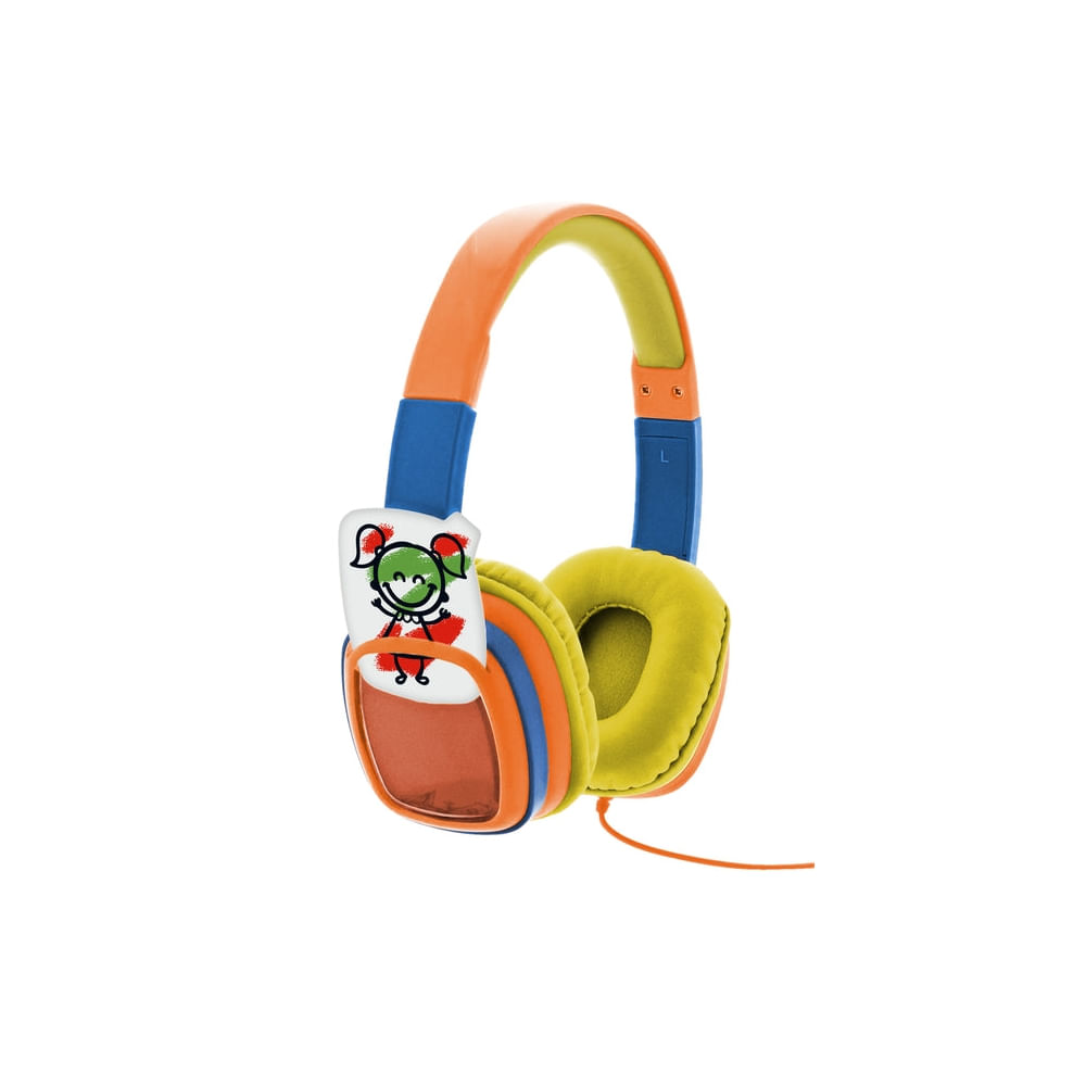 Audífonos infantiles Xtech Sound Art XTH-3500R color naranja, diseño divertido y cómodo para niños