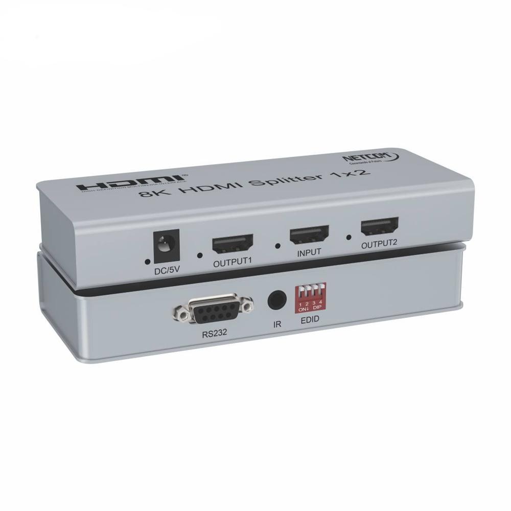 Splitter HDMI 1x2 Metalico 2.1 8K 60Hz 2 pantallas HDCP 2.3 RS232 Splitter HDMI 1x2 Metalico 2.1 8K 60Hz 2 pantallas HDCP 2.3 RS232