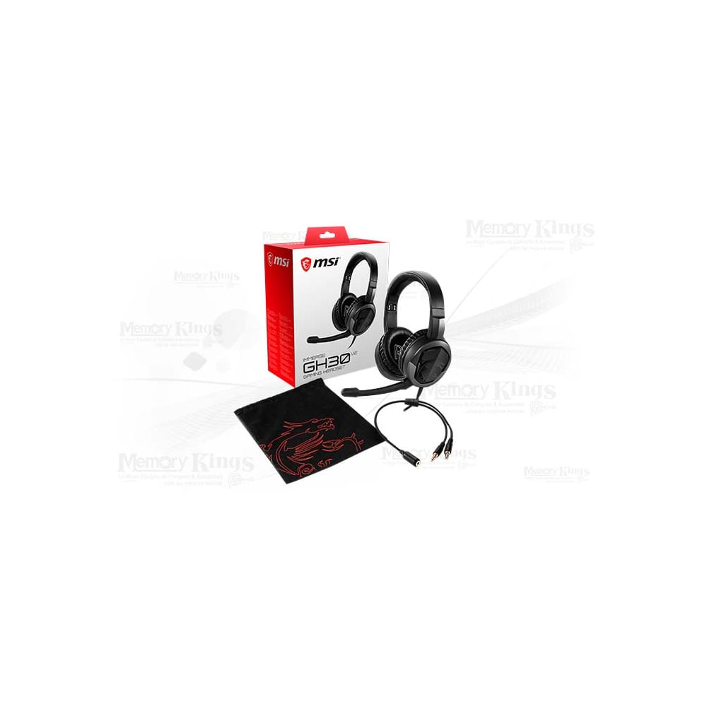 Auriculares gaming MSI Immerse GH30 V2 negros, sonido envolvente y comodidad para largas sesiones