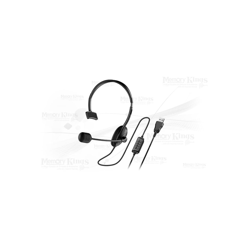 Audífono Genius HS-100U Mono USB Negro con Micrófono – Ideal para Gaming y Videoconferencias