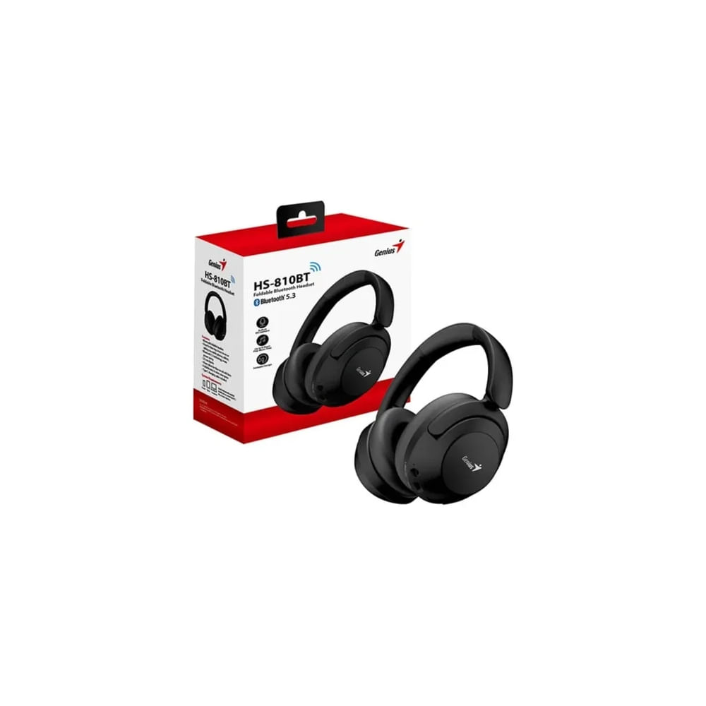 Auriculares Bluetooth Genius HS-810BT Over-Ear con graves potentes - color negro, sonido envolvente