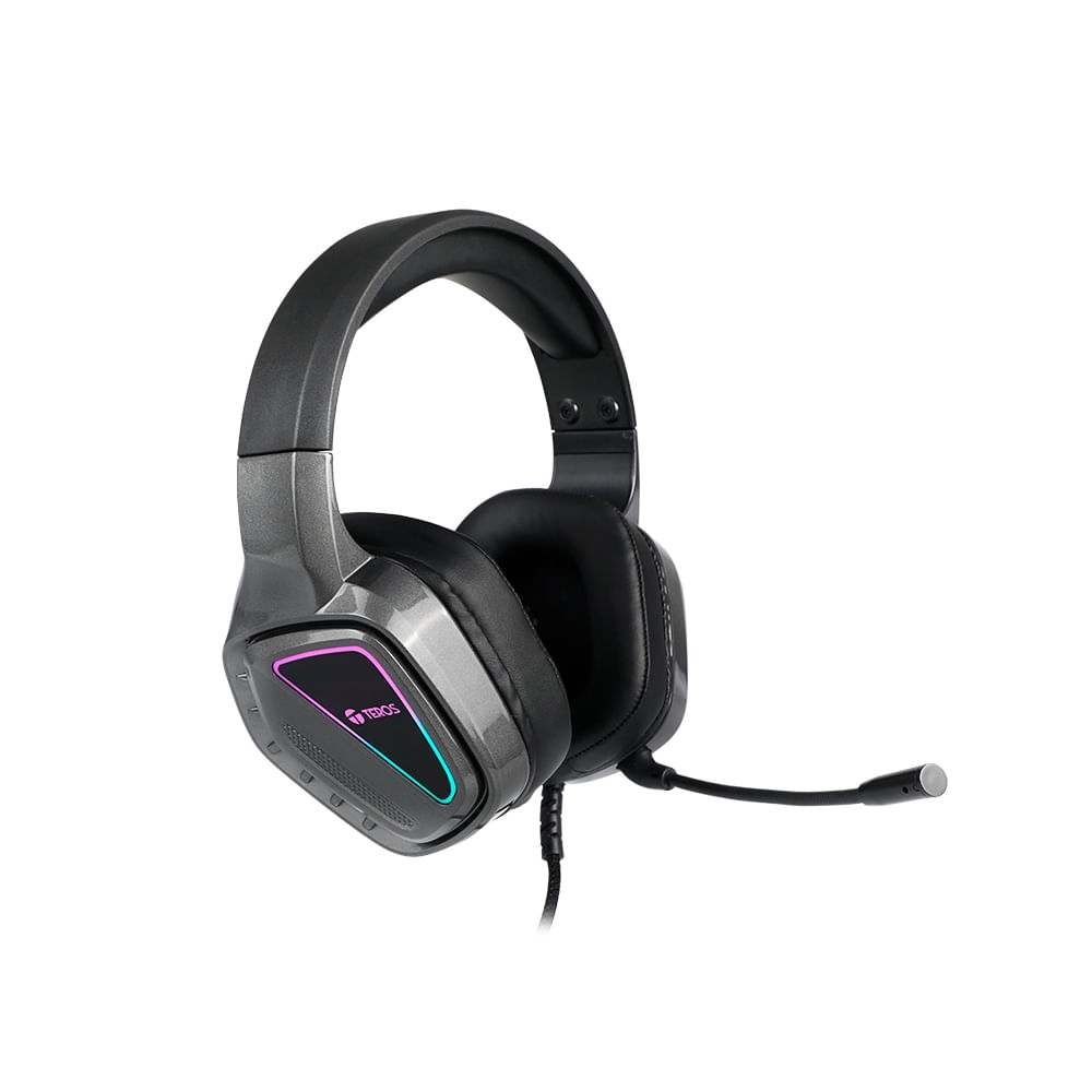 Auriculares gaming TEROS TE-8171N estéreo con micrófono y luces RGB para una experiencia envolvente